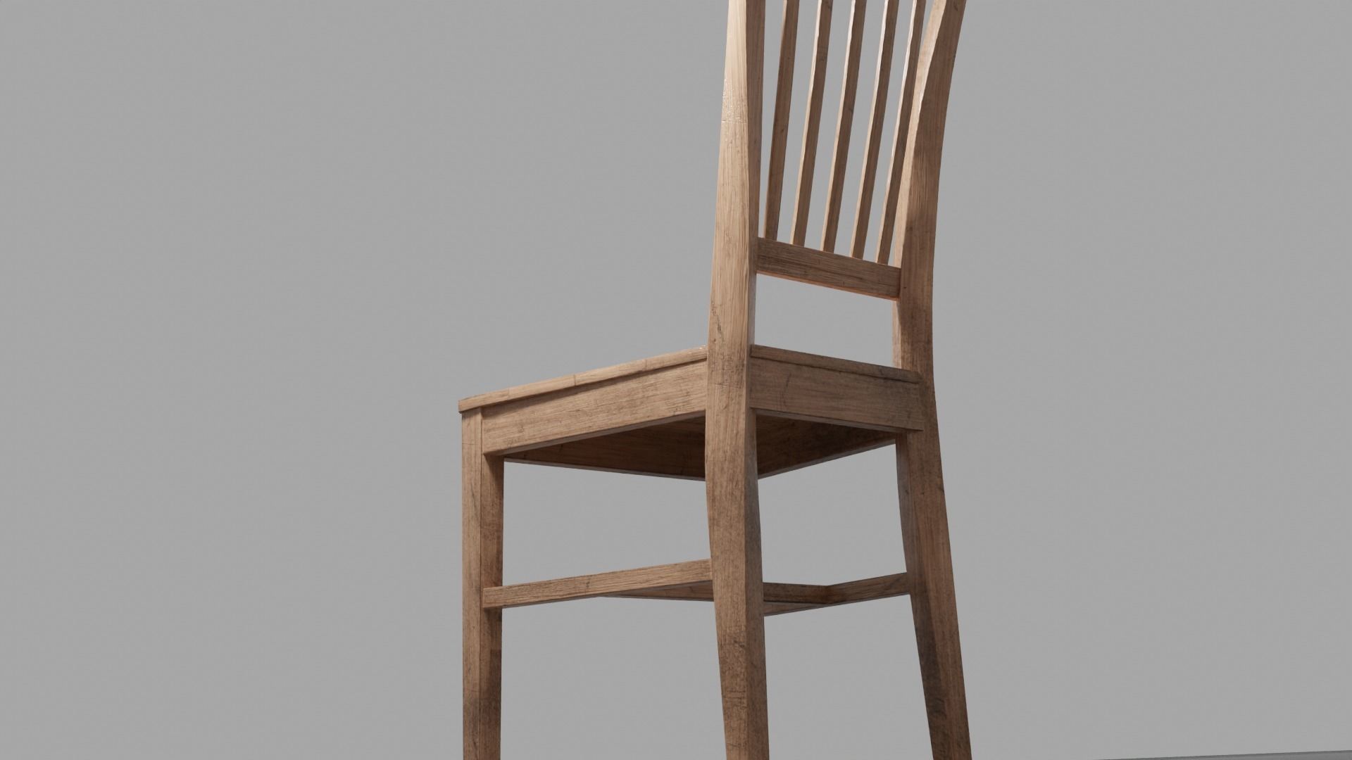 chare wooden chair Free 3D model_5