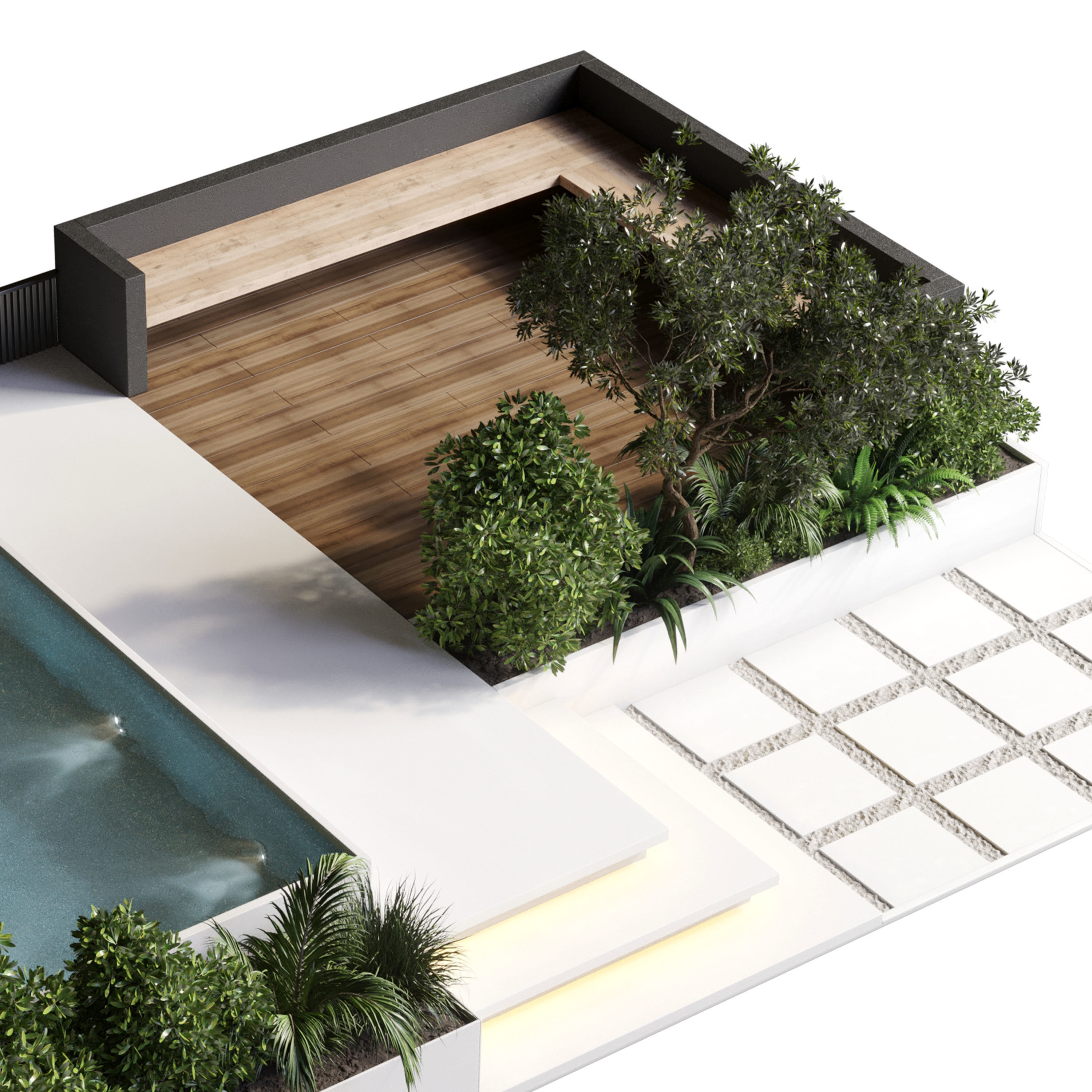 Landscape Furniture  pool 01 3D model_3