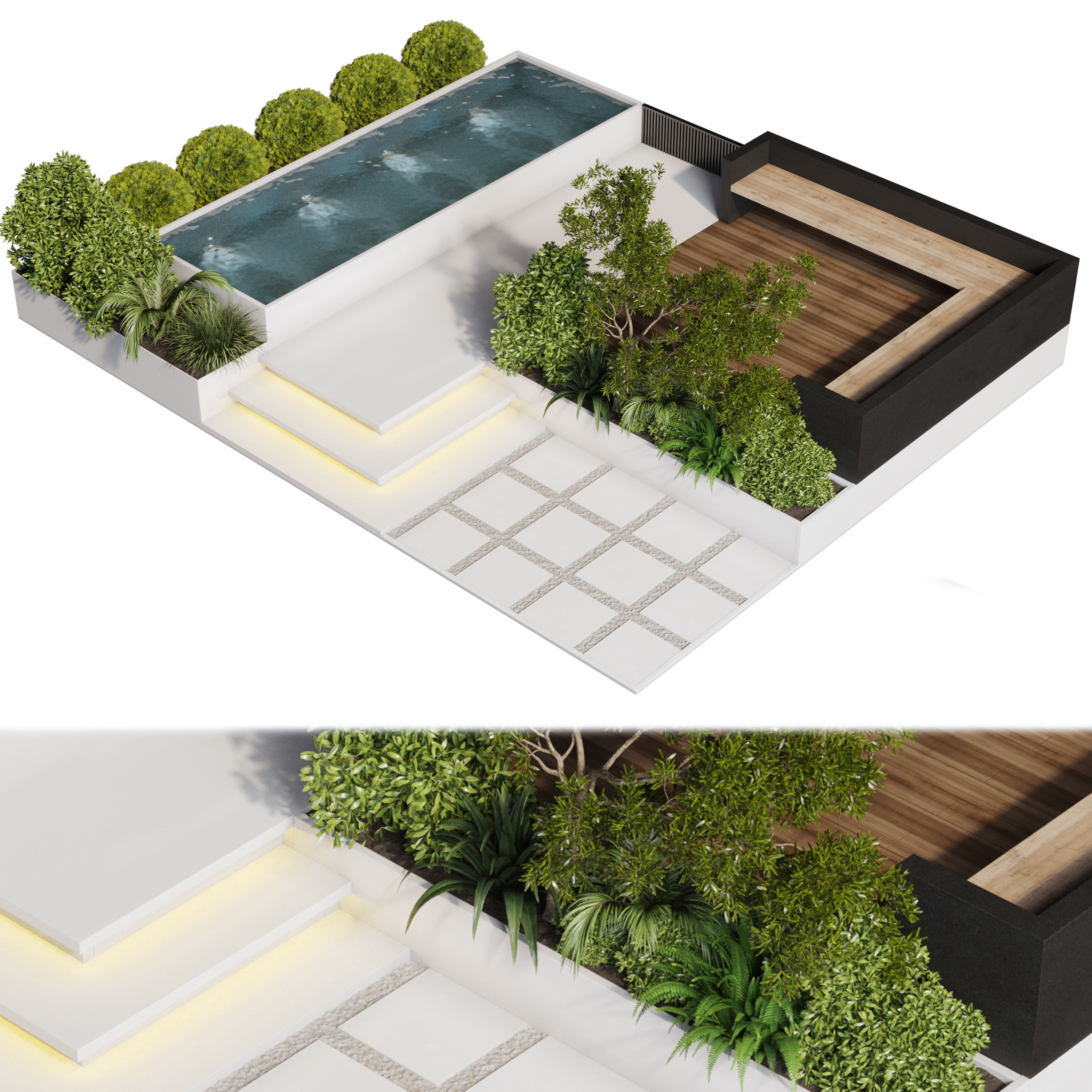 Landscape Furniture  pool 01 3D model_1