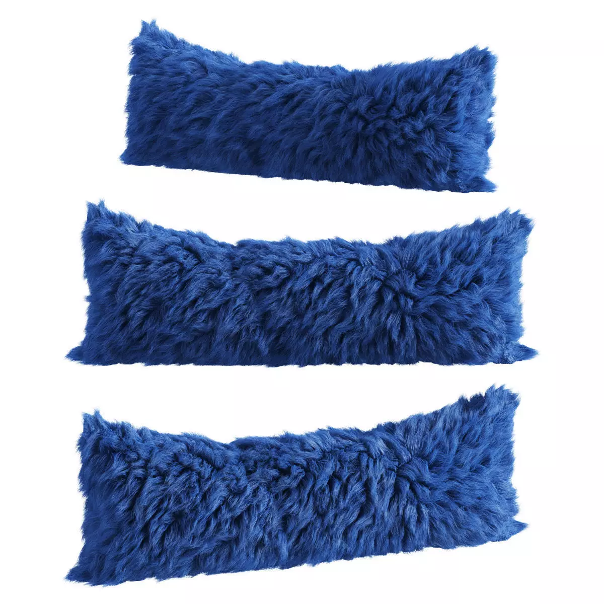 Sheepskin fur pillow 3D model_0