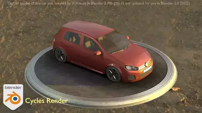 City Car 80 Compact Class Type-C Brown Low-poly 3D model