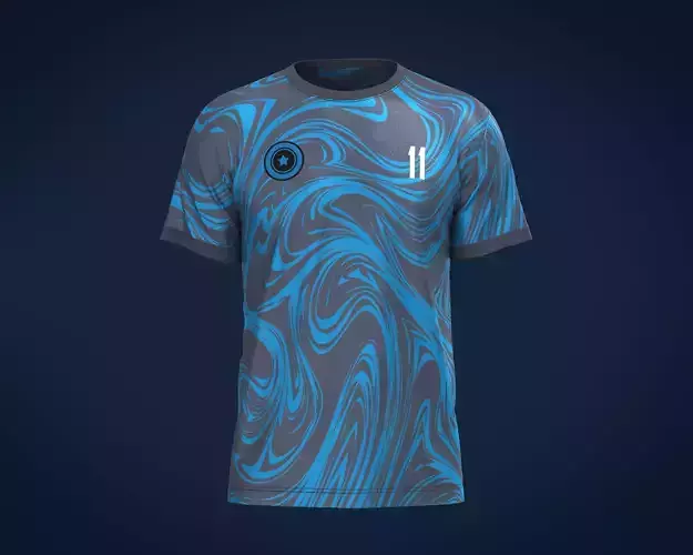 Soccer Blue Jersey Player-11