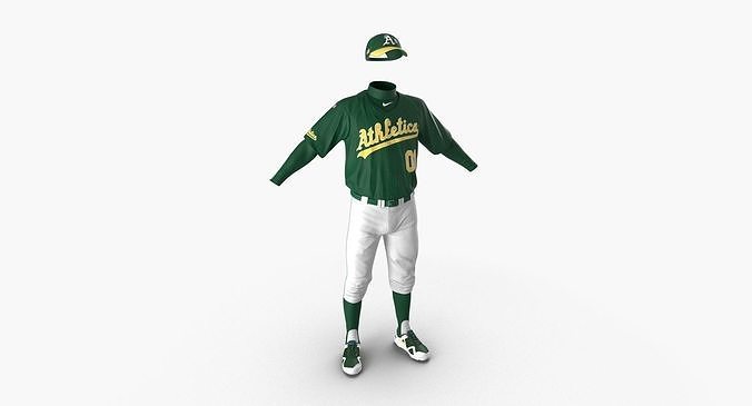 Baseball Player Outfit Athletics 2 3D model