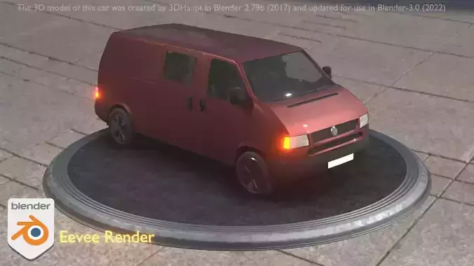 City Car 81 Commercial Transporter Type-C Brown Low-poly 3D model