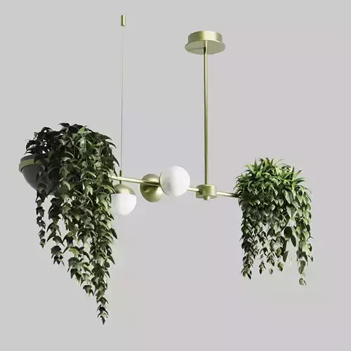 pot light pendant  plant light hanging 03 3D model