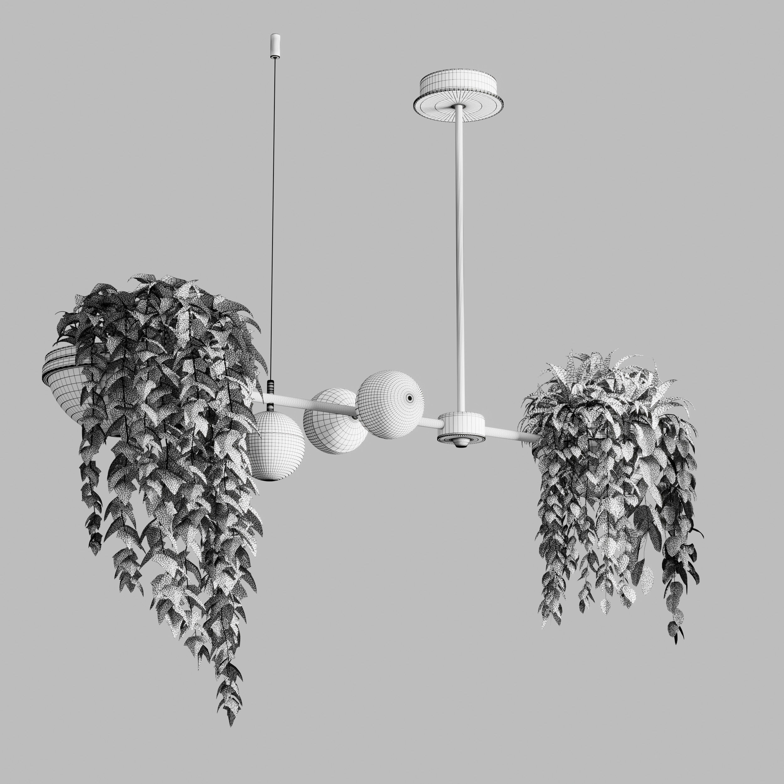 pot light pendant  plant light hanging 03 3D model_4