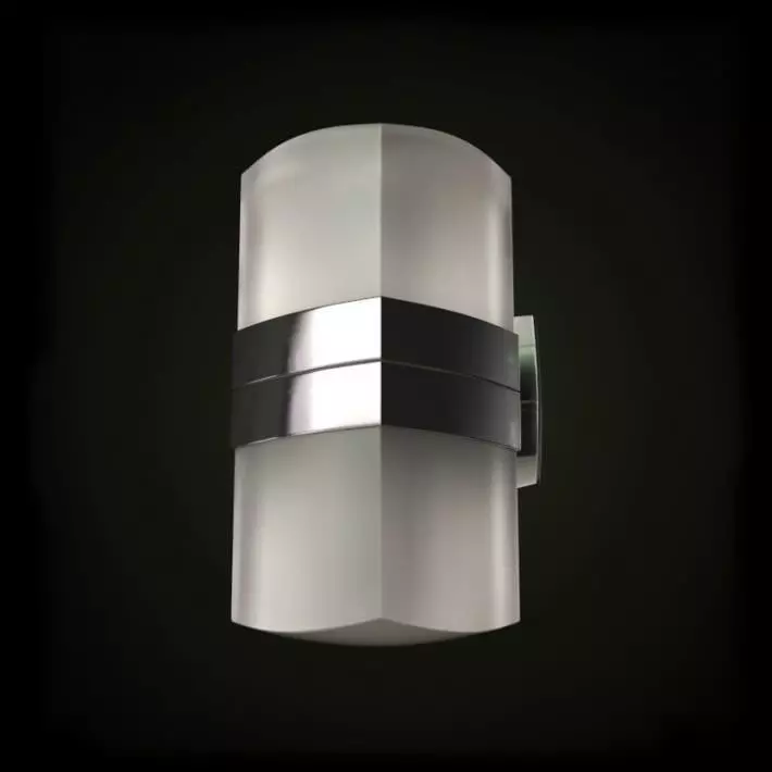 Modern Silver And Glass Wall Lamp 3D model_0