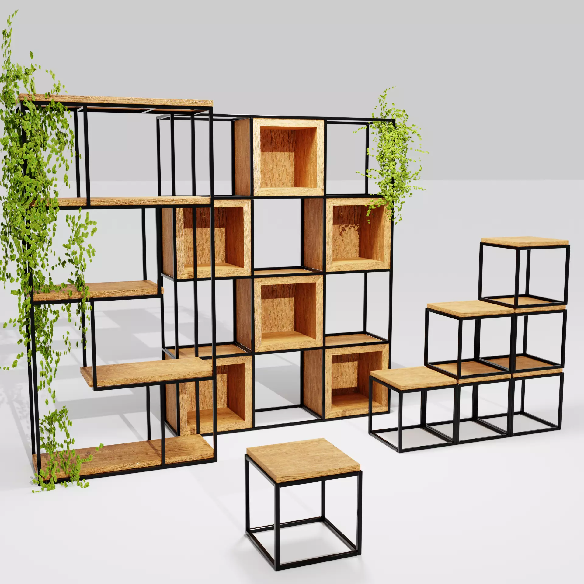 shelving loft 3d model Low-poly 3D model_0