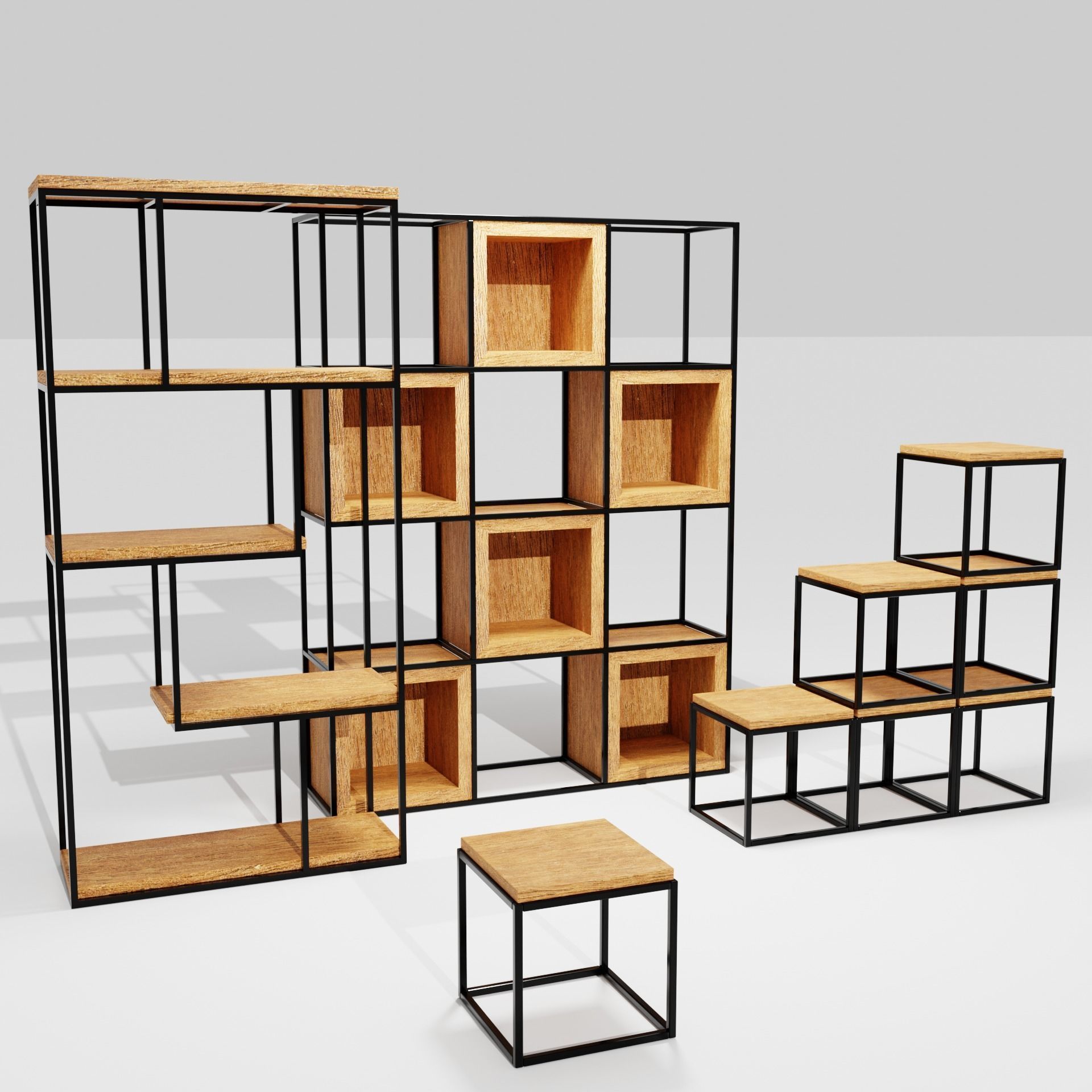 shelving loft 3d model Low-poly 3D model_1