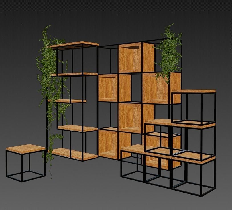 shelving loft 3d model Low-poly 3D model_8