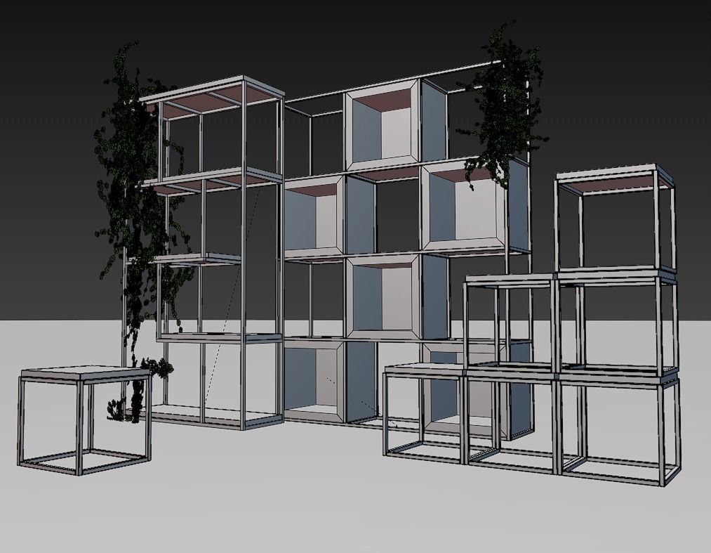 shelving loft 3d model Low-poly 3D model_11