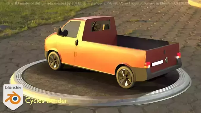 City Car 82 Commercial Pickup 3500 Type-C Brown Low-poly 3D model