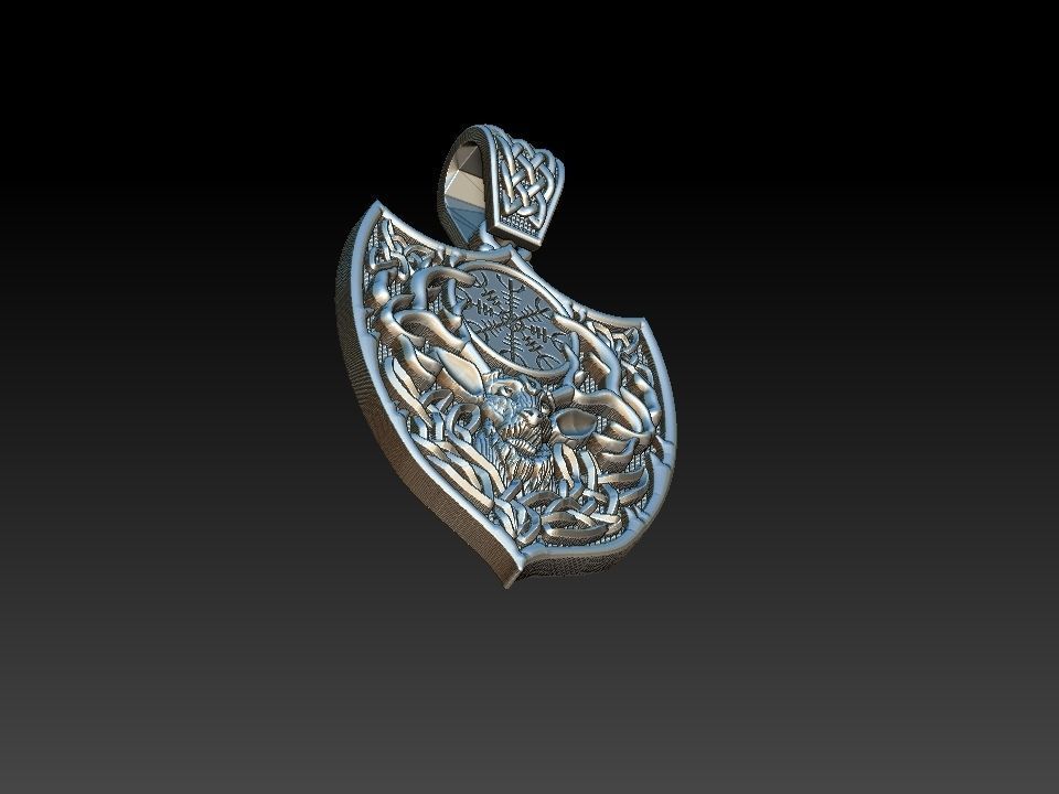 Celtic Deer Shield Viking 3D print model_11