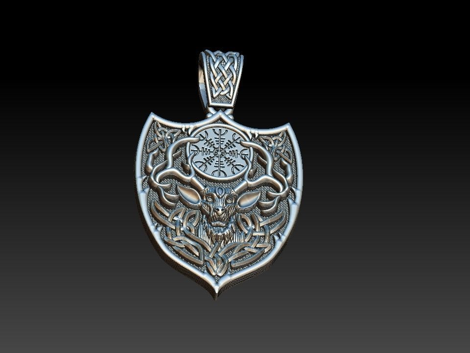 Celtic Deer Shield Viking 3D print model_8