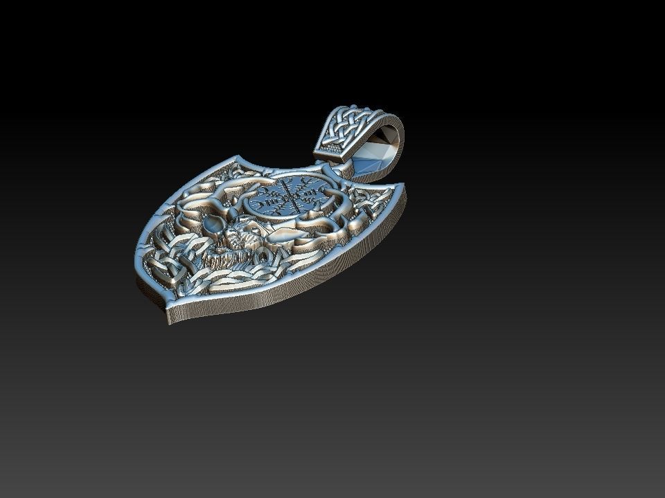 Celtic Deer Shield Viking 3D print model_12