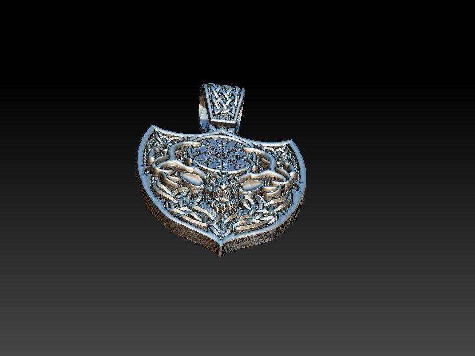 Celtic Deer Shield Viking 3D print model_9