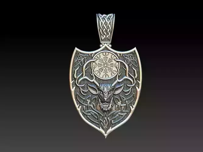 Celtic Deer Shield Viking 3D print model