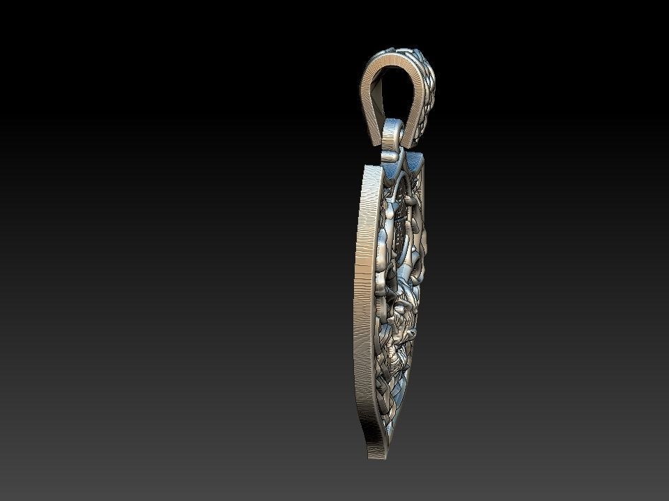 Celtic Deer Shield Viking 3D print model_3