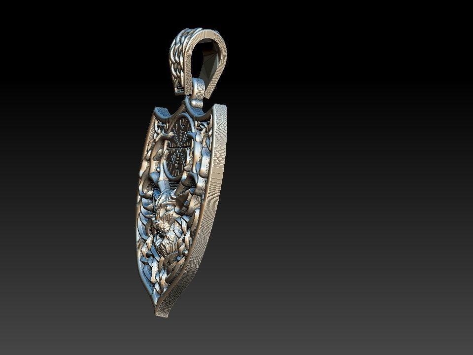 Celtic Deer Shield Viking 3D print model_6
