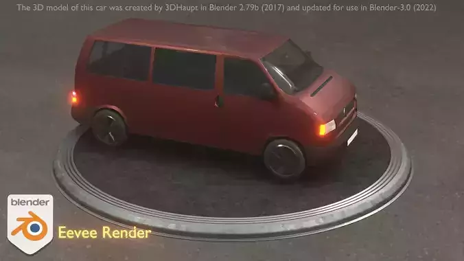 City Car 83 Commercial Minibus Type-C Brown Low-poly 3D model