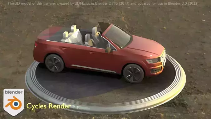 City Car 84 SUV Cabrio Open Type-B Brown Low-poly 3D model
