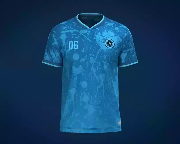 Soccer Blue jersey Player-06