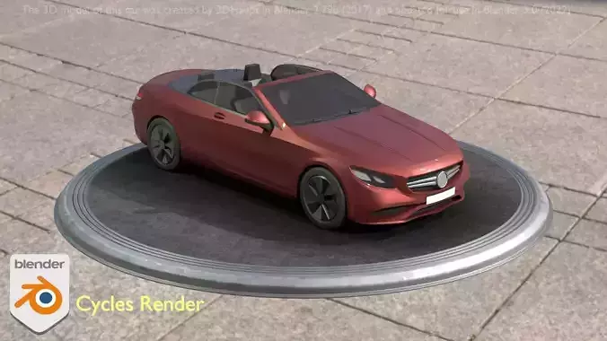 City Car 86 Top-Class Cabrio Open Type-A Brown Low-poly 3D model