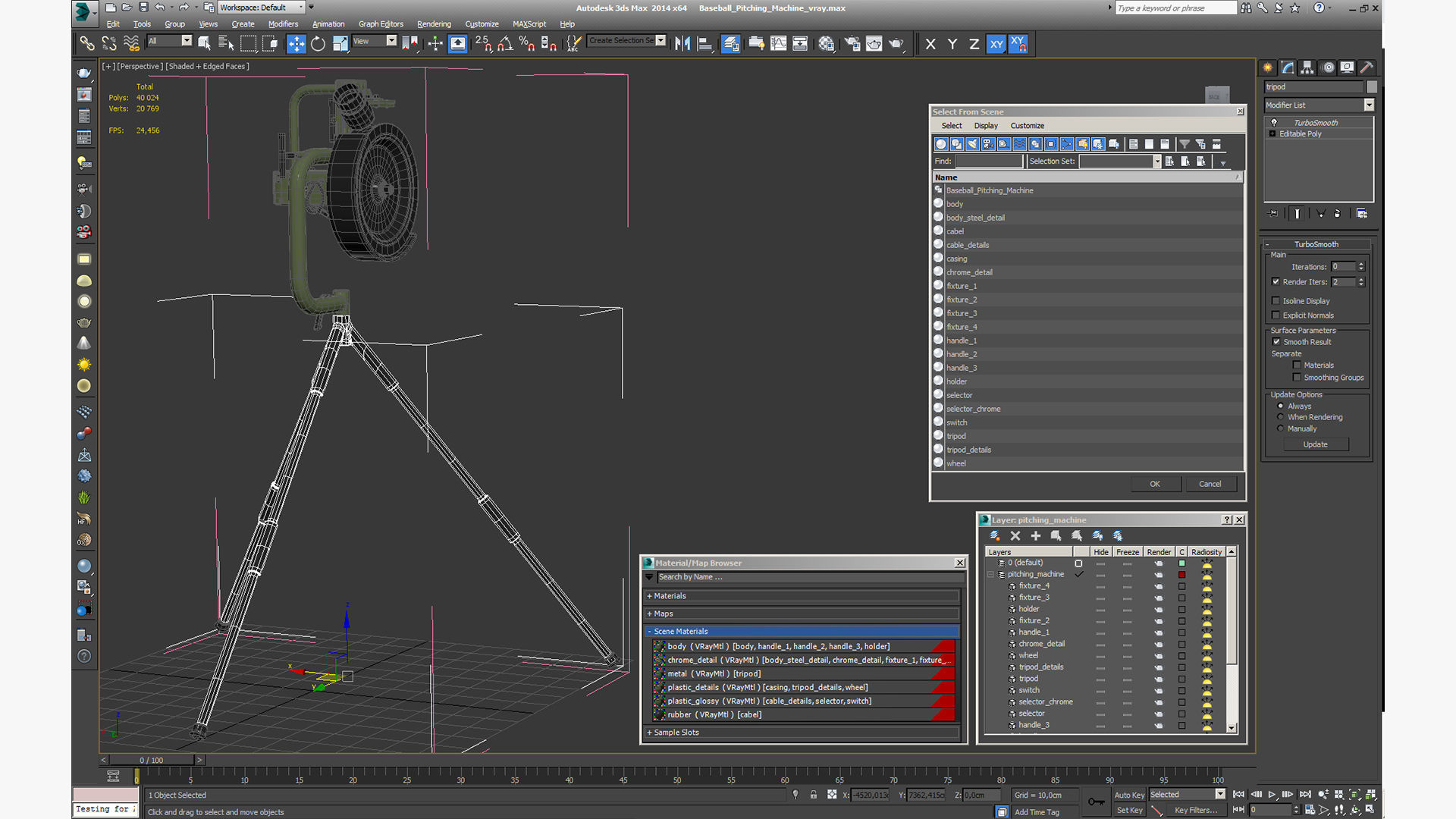 Baseball Pitching Machine 3D model_15
