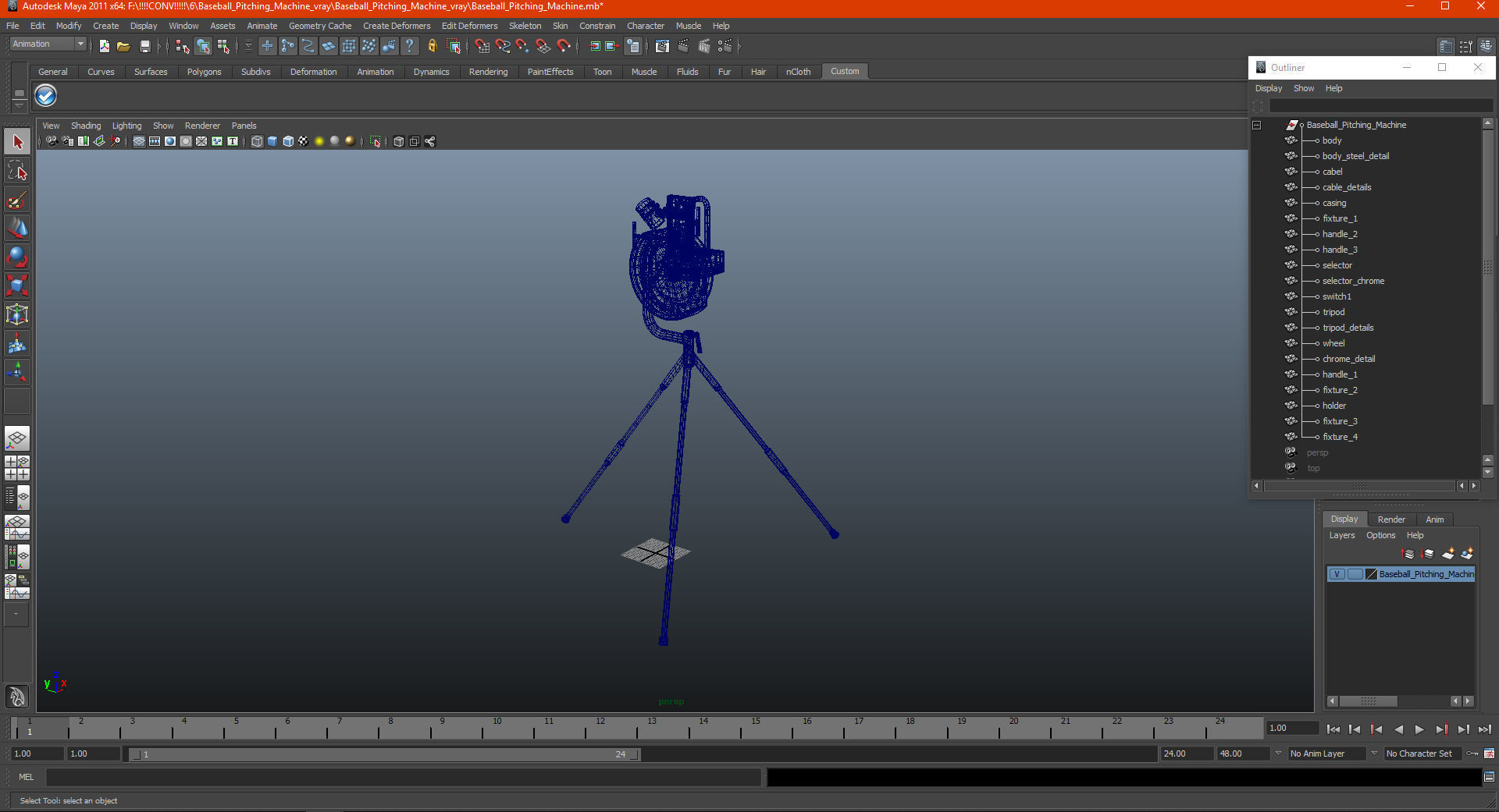 Baseball Pitching Machine 3D model_21