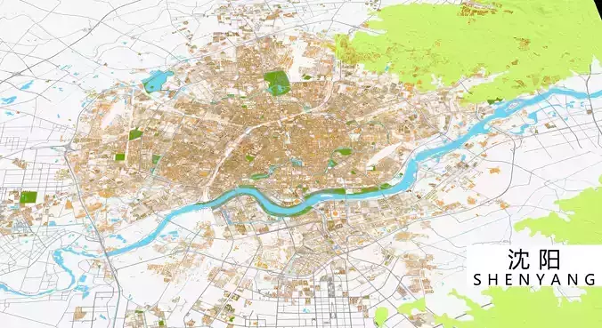 ShenYang City urban planning maq 3D Topography terrain 