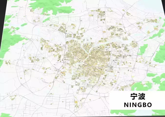 NingBo City urban planning maquett  building   3D Topography