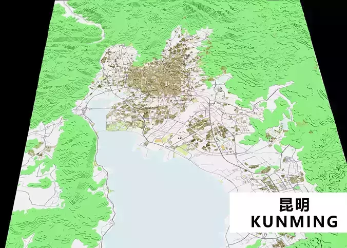 KunMing City urban planning maquett  building 3D Topography