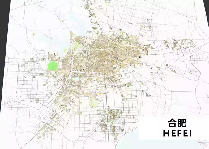 HeFei City urban planning maquett building 3D Topography