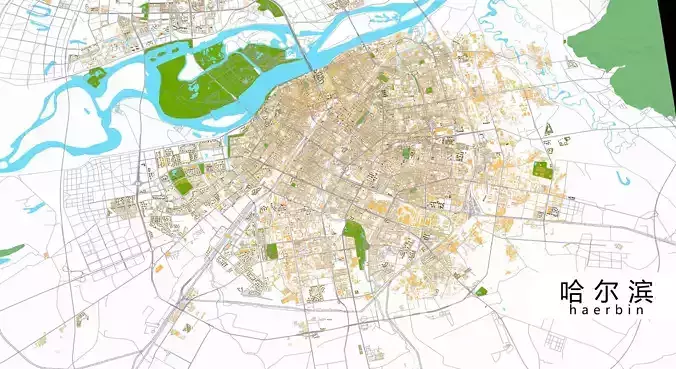 Haerbin City urban planning maquett  building 3D Topography