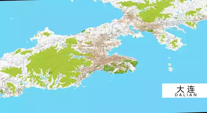 DaLian City urban planning maquett  building  3D Topography 