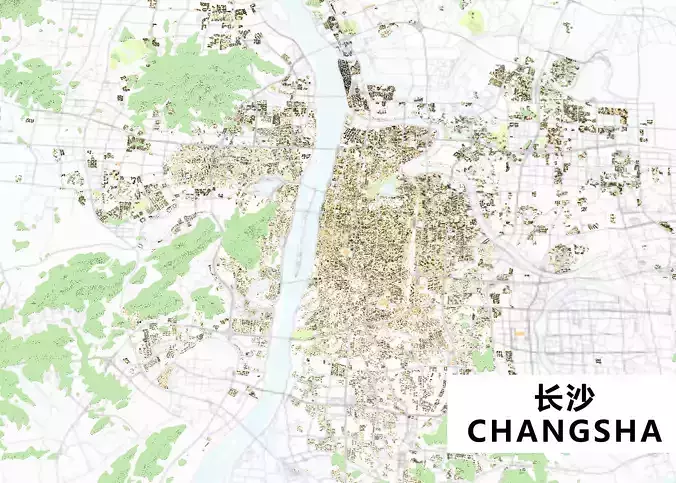 ChangSha City urban planning maquett  building  3D Topography