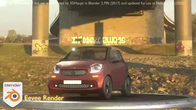 City Car 88 Small Convertible Open Type-E Brown Low-poly 3D model