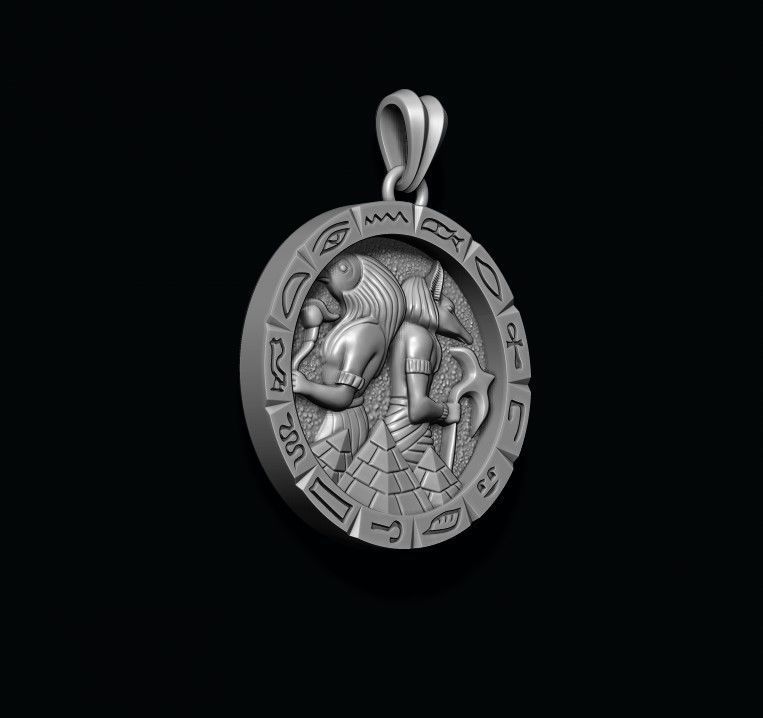 Anubis Horus pendant 3D print model_2