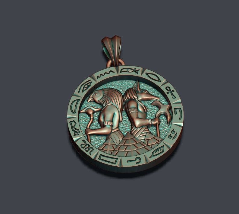 Anubis Horus pendant 3D print model_5