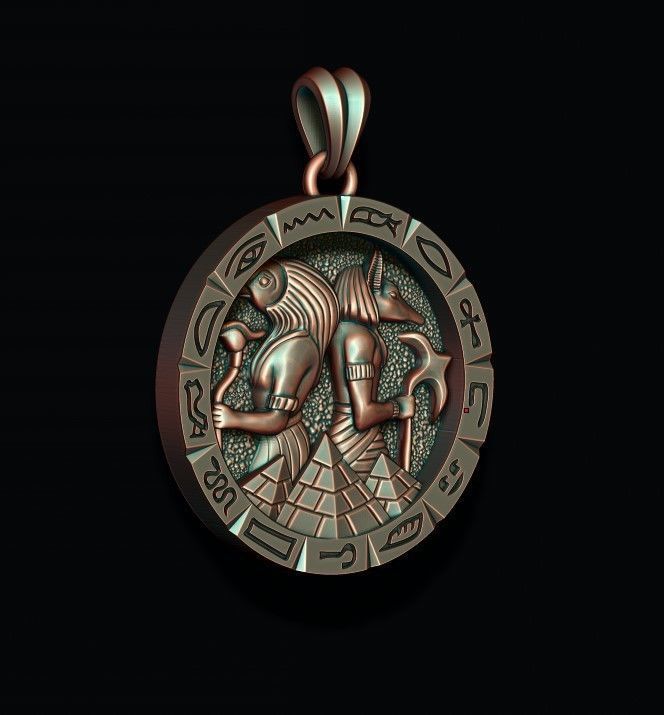 Anubis Horus pendant 3D print model_1