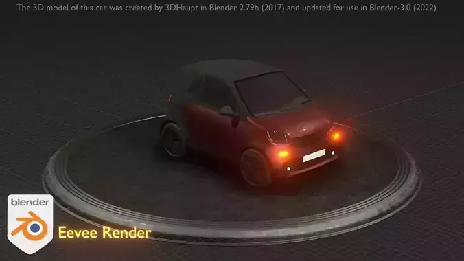 City Car 76 Small Type-E Brown Low-poly 3D model