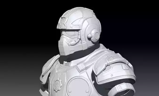 3D Print Model Gears Of War Anthony Carmine Helmet -Helmet Only 3D print model