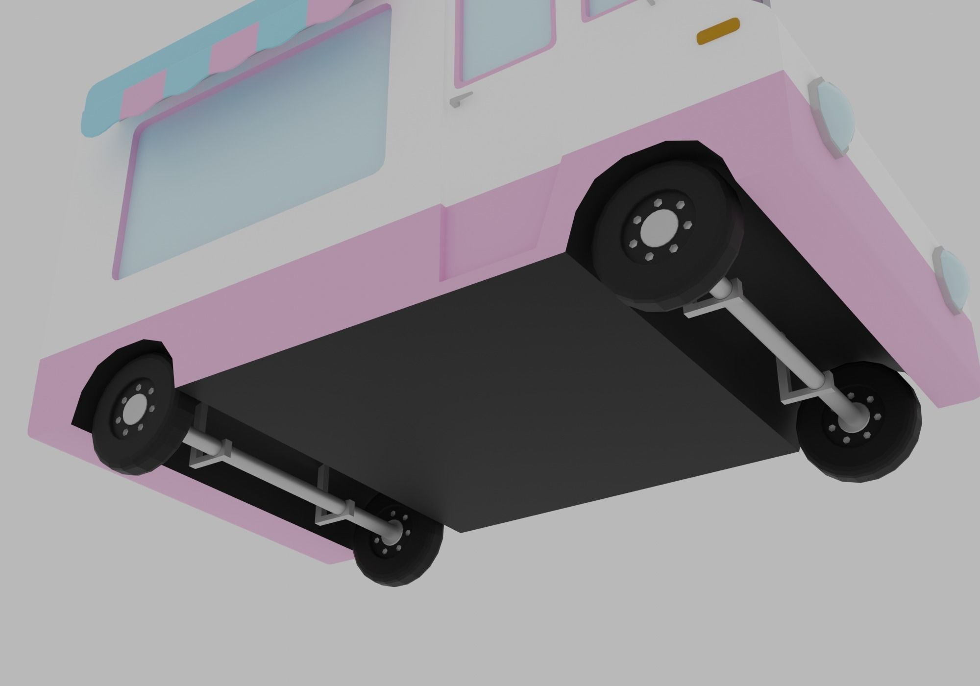 Ice cream truck Low-poly 3D model_8