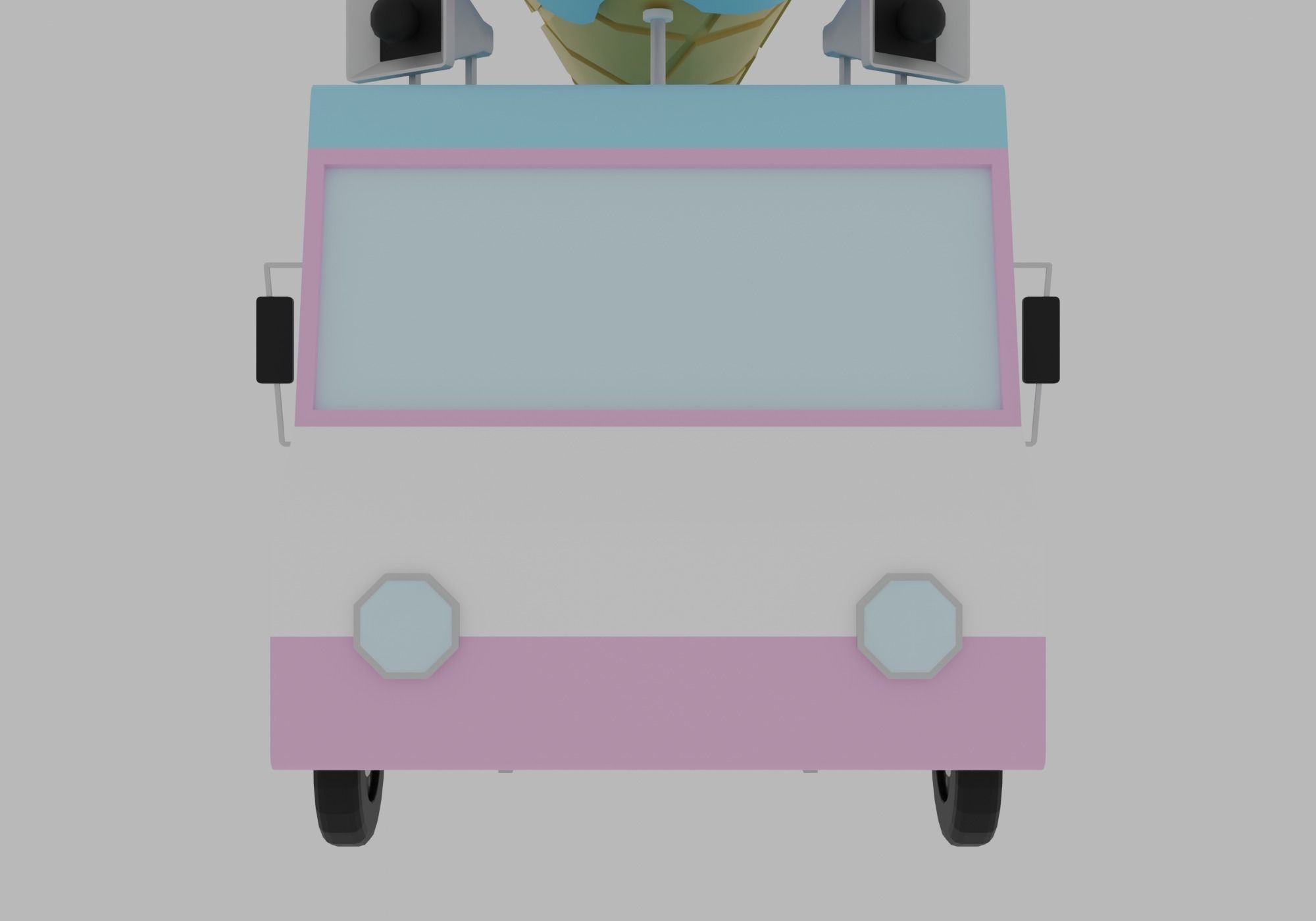 Ice cream truck Low-poly 3D model_10