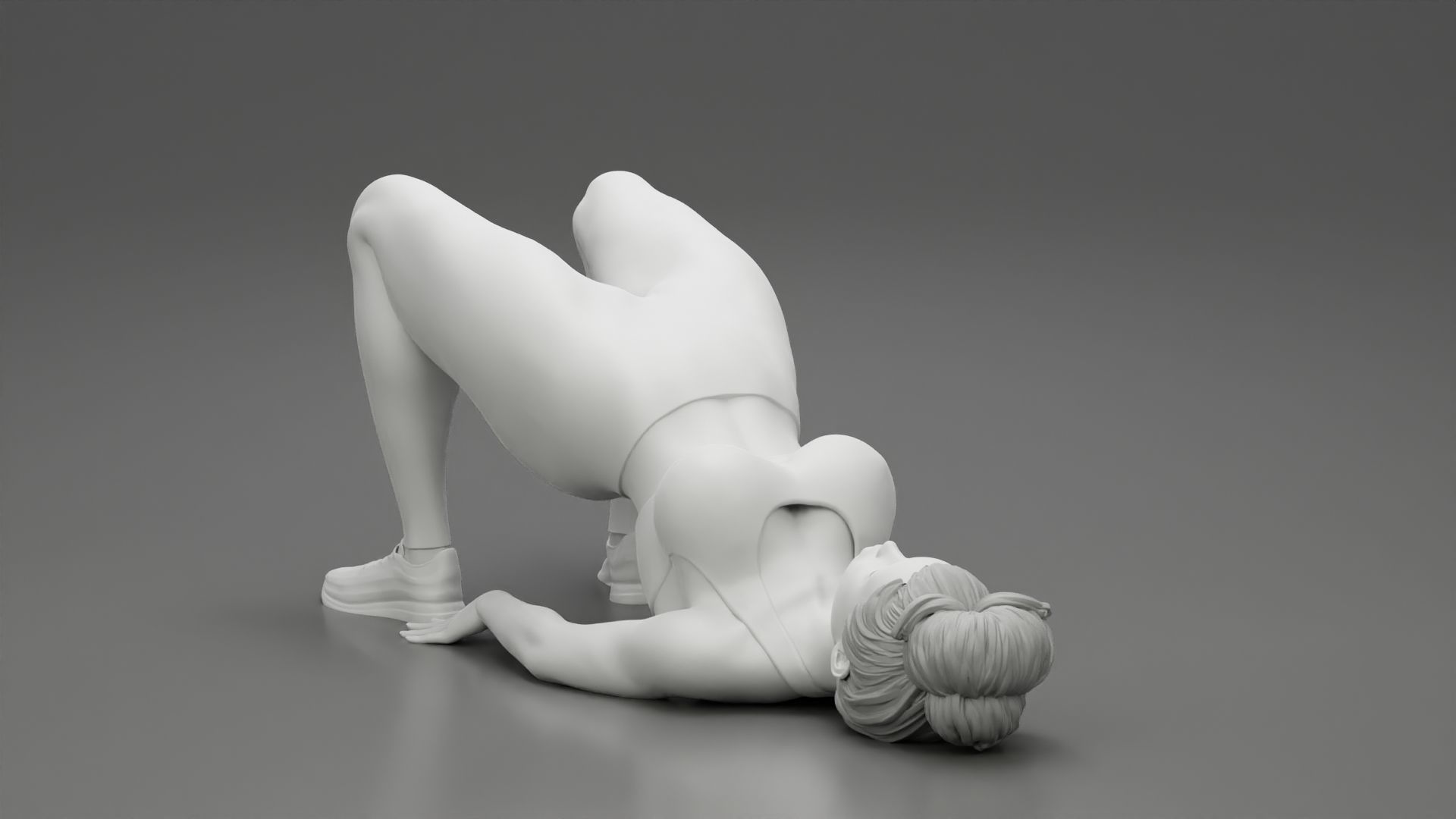 Fitness woman doing half  3D print model_5