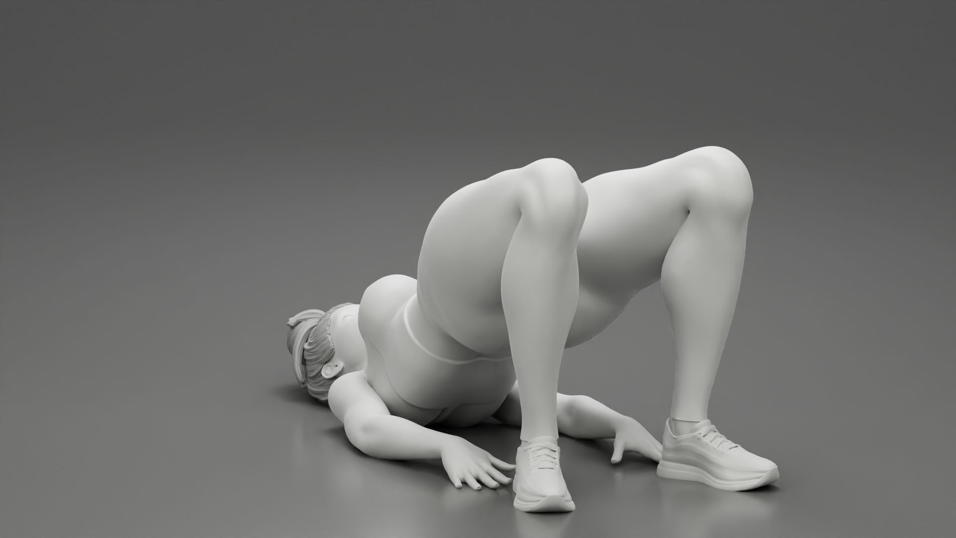 Fitness woman doing half  3D print model_11