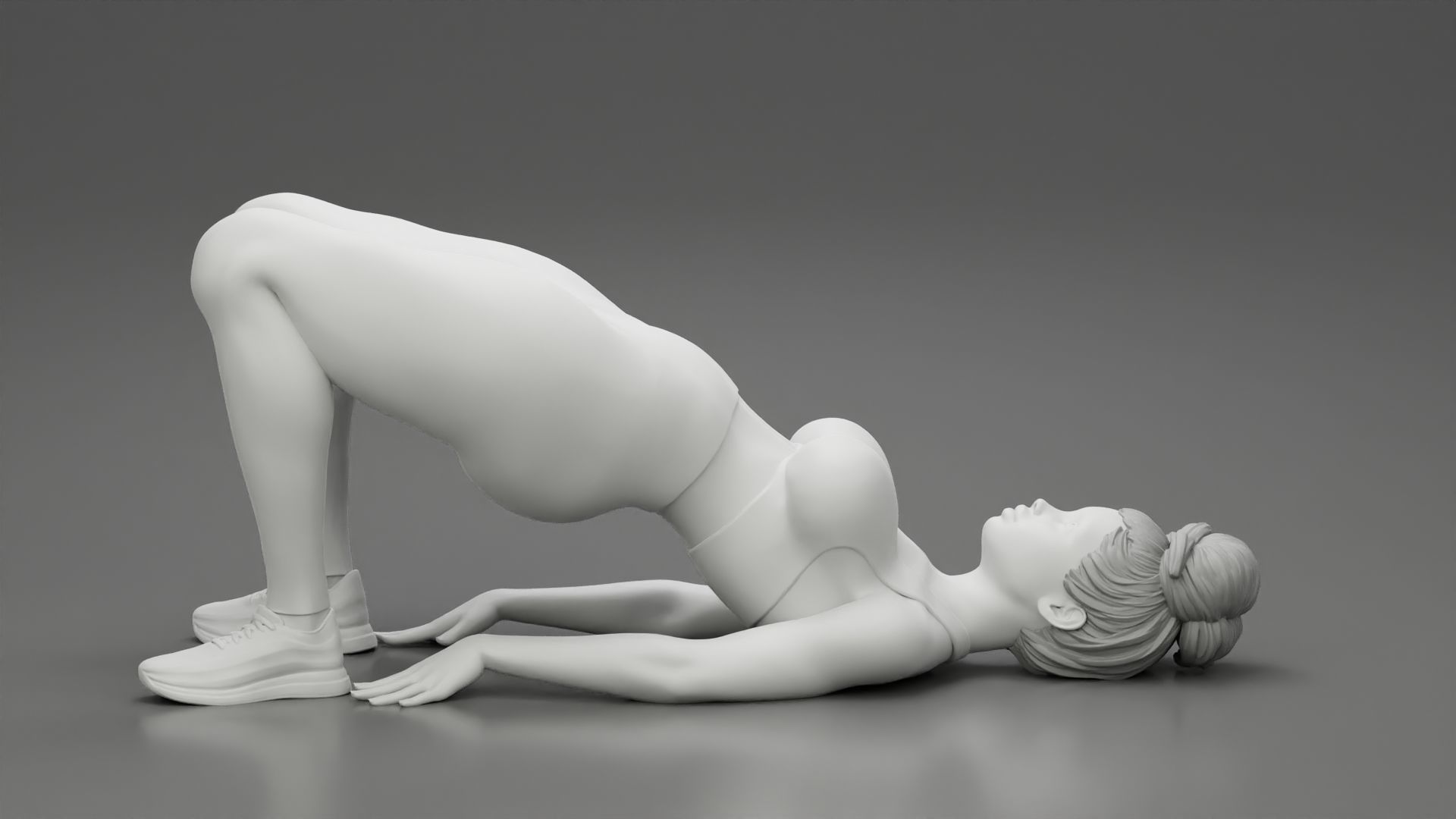 Fitness woman doing half  3D print model_7