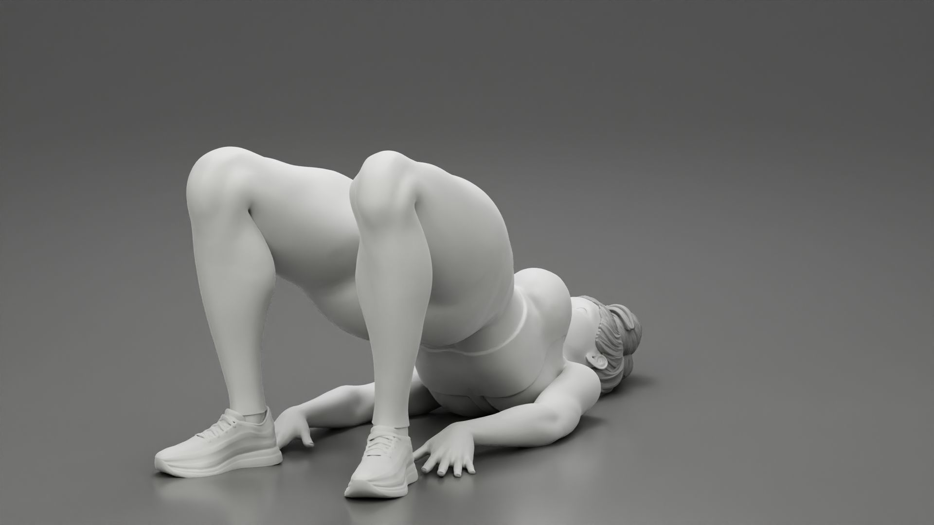 Fitness woman doing half  3D print model_9