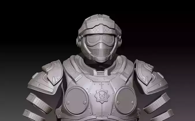 3D Print Model Gears Of War Benjamin Carmine Helmet-Helmet Only