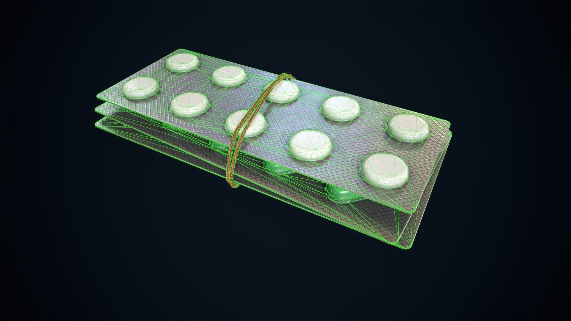 Blisters with pills Low-poly 3D model_8